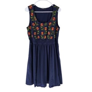 Eshakti Women's Floral Embroidered Sleeveless Mini Dress - 1X-18W